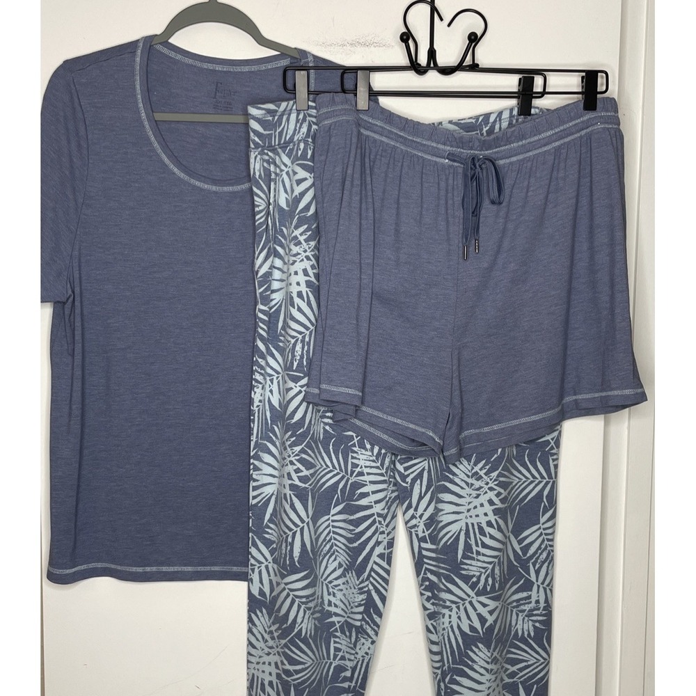 3 Pieces Pajamas Felina Women's XXL Extra Cozy Pull-On  Pants, Shirt, & Shorts
